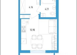 Квартира на продажу студия, 24.8 м2, посёлок Шушары, Старорусский проспект, 9