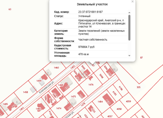 Продается земельный участок, 4.7 сот., посёлок Пятихатки, Ключевская улица