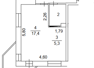 Продается квартира студия, 34.91 м2, Снежинск, улица Строителей, 1А
