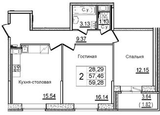 Продам 3-комнатную квартиру, 59.3 м2, Санкт-Петербург, Фарфоровская улица, 1Л, Фарфоровская улица