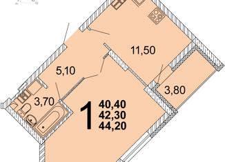 Продается 1-комнатная квартира, 42.3 м2, Екатеринбург, проспект Академика Сахарова, 27/2, ЖК Квартал Школьный