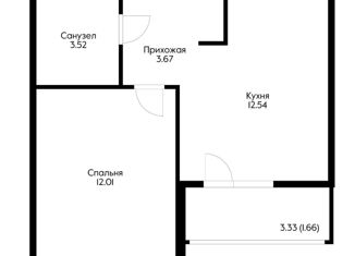 Продается однокомнатная квартира, 33.3 м2, Краснодар, ЖК Облака, улица имени Генерала Корнилова, 9А