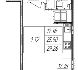 Продажа квартиры студии, 29 м2, Санкт-Петербург, ЖК Приневский, Русановская улица, 18к3