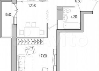 Продам однокомнатную квартиру, 42.4 м2, Санкт-Петербург, ЖК Поэт