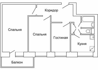 Продам трехкомнатную квартиру, 57.5 м2, Москва, Михневская улица, 19к2, Михневская улица