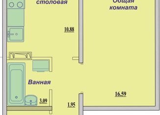 Продается 1-ком. квартира, 40.1 м2, Новосибирск, улица Виталия Потылицына, 7/1