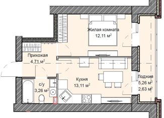 Продажа 1-комнатной квартиры, 36 м2, Киров, ЖК Северный, Березниковский переулок, 28