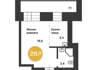 Квартира на продажу студия, 28.7 м2, Благовещенск, Серышевский переулок, 1