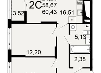 3-ком. квартира на продажу, 61 м2, Рязань, Льговская улица, 8, Октябрьский район