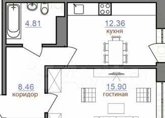 Продажа однокомнатной квартиры, 41.4 м2, Иркутск, Байкальская улица, 346/13, ЖК Символ