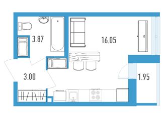 Продаю квартиру студию, 23.9 м2, Санкт-Петербург, ЖК Магеллан