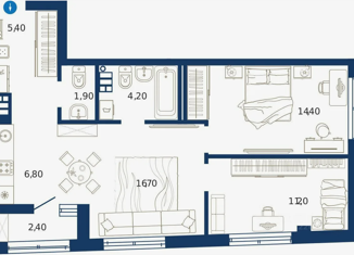 Продажа 3-комнатной квартиры, 62 м2, Екатеринбург, Уктусская улица, 42