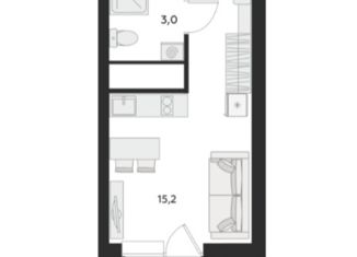 1-ком. квартира на продажу, 19.04 м2, Екатеринбург, метро Ботаническая