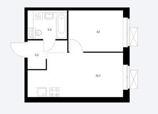 Продаю 1-ком. квартиру, 31.5 м2, посёлок Коммунарка, улица Александры Монаховой, 89к1, ЖК Бунинские Луга