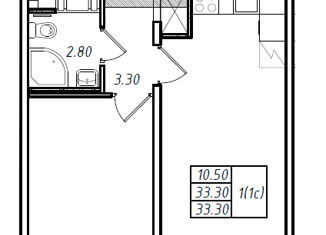 1-ком. квартира на продажу, 33.3 м2, Санкт-Петербург, ЖК Октябрьская набережная, Октябрьская набережная, 102АБ