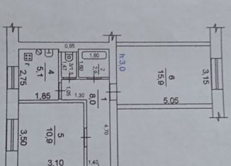 Продается 2-комнатная квартира, 44.1 м2, Еманжелинск, улица Ленина, 3