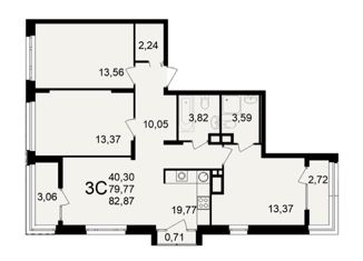 Продам 3-ком. квартиру, 83 м2, Рязань, Куйбышевское шоссе, 19, Куйбышевский район