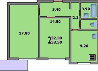 Продаю 2-ком. квартиру, 57 м2, Москва, Новая улица, 3, Новая улица