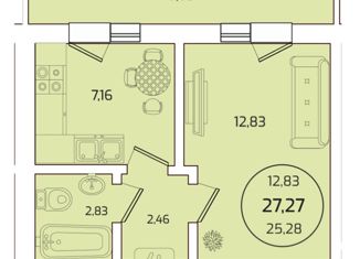 Продаю 1-ком. квартиру, 28 м2, аул Новая Адыгея, Бжегокайская улица, 25/1к8, ЖК Виноград 2