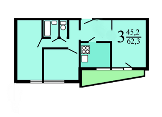 Продается 3-ком. квартира, 62 м2, Москва, Домодедовская улица, 22к1, Домодедовская улица