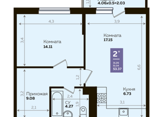 Продается 1-ком. квартира, 51.8 м2, Краснодарский край, Константиновская улица, 5лит8