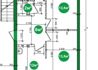 Продам двухкомнатную квартиру, 57 м2, село Толмачёво, квартал Форда, 1
