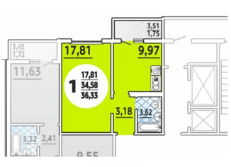 Продажа 1-комнатной квартиры, 36.33 м2, Ростов-на-Дону, улица Тимофеева, 9, Первомайский район