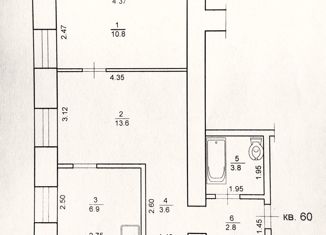 Продажа 2-комнатной квартиры, 41.5 м2, Томск, Светлый переулок, 40Б, Ленинский район
