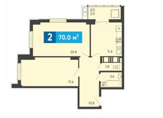 Продаю 2-комнатную квартиру, 70 м2, Пензенская область, Прибрежный бульвар, 5