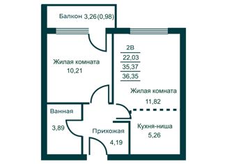 Продам 2-комнатную квартиру, 36.35 м2, Свердловская область, Трудовая улица
