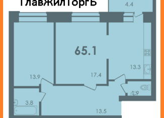 2-комнатная квартира на продажу, 65.1 м2, деревня Борисовичи, Балтийская улица, 22