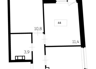 Продам двухкомнатную квартиру, 44 м2, Мурино, проспект Авиаторов Балтики, 29к2, ЖК Авиатор