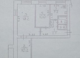 3-комнатная квартира на продажу, 59 м2, Вологда, 1-й микрорайон ГПЗ-23, улица Ильюшина, 6