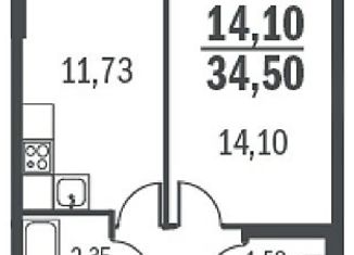 Продаю однокомнатную квартиру, 33.1 м2, Санкт-Петербург, Парашютная улица, 42к1, ЖК Граффити