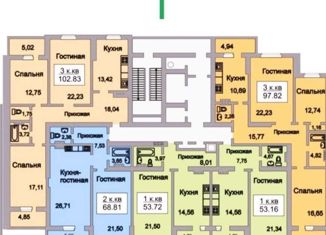 Продается трехкомнатная квартира, 103 м2, Саратов, Усть-Курдюмская улица, 29, ЖК Изумрудный