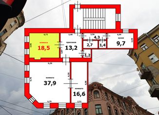 Продажа комнаты, 105.5 м2, Санкт-Петербург, Большой проспект Петроградской стороны, 86, муниципальный округ Аптекарский Остров