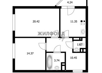 Продаю двухкомнатную квартиру, 62.1 м2, Новосибирск, улица Гоголя, 26, метро Сибирская