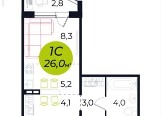 Продажа квартиры студии, 26 м2, Новосибирск, метро Площадь Ленина