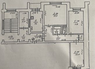 Продам трехкомнатную квартиру, 66.7 м2, Черняховск, 2-й Дачный переулок, 20