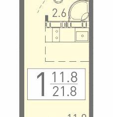 Продаю квартиру студию, 21.8 м2, село Засечное, Олимпийская улица, 14