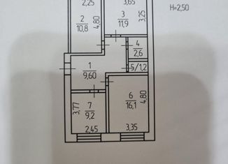 Продам 3-ком. квартиру, 61.5 м2, Оренбургская область, проезд Энтузиастов, 6