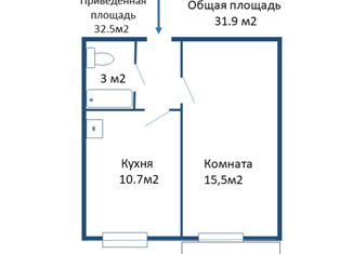 Продается однокомнатная квартира, 31.9 м2, посёлок Шушары, Московское шоссе, 256к4, ЖК Вариант