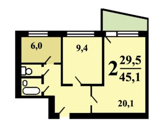 Продажа 2-ком. квартиры, 45.1 м2, Москва, улица Маршала Неделина, 6, улица Маршала Неделина