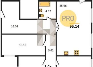 Продам трехкомнатную квартиру, 95.15 м2, село Новая Усмань, улица 70 лет Победы, 11