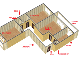 Продаю трехкомнатную квартиру, 68 м2, Астрахань, Хибинская улица, 45к6, Трусовский район