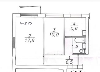 2-комнатная квартира на продажу, 42.9 м2, Красноярск, проспект имени Газеты Красноярский Рабочий, 61А, Ленинский район