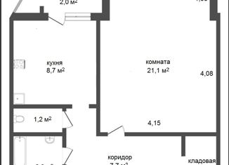 Однокомнатная квартира на продажу, 45.3 м2, Тюменская область, улица Игоря Киртбая, 13/1