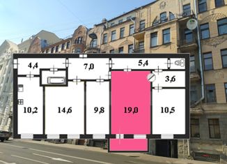 Продажа комнаты, 88.5 м2, Санкт-Петербург, Шпалерная улица, 44Б, Шпалерная улица