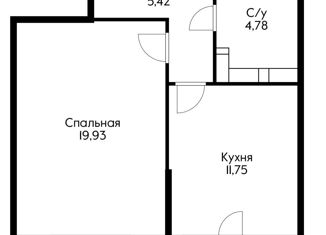 Продается однокомнатная квартира, 41.1 м2, Краснодар, микрорайон 9 километр, Стахановская улица, 1А