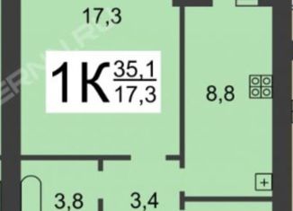 Продажа 1-комнатной квартиры, 35.1 м2, Нижний Новгород, улица Пермякова, 44